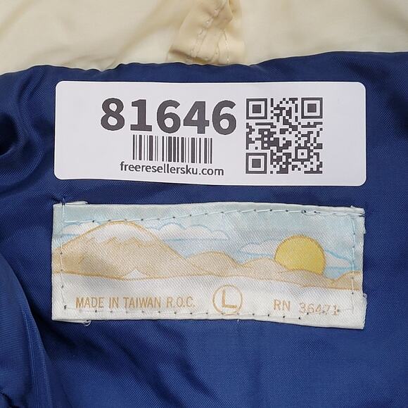 Vintage 90s Western MOD Jacket Womens Large 22x23 Blue Cream - Picture 8 of 13